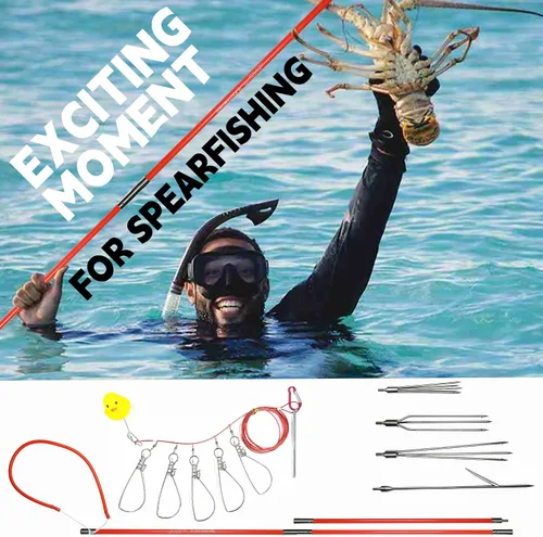 Miniatura 3 de Poste de Pesca Submarina Hawaiian Sling Juego de Lanza de Pesca Poste Lanza de Fibra de Vidrio Arpón Equipo de Pesca Submarina