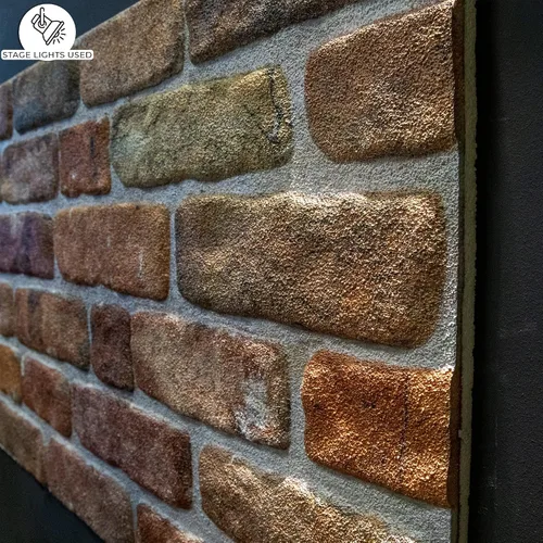 Miniatura 6 de Dundee Deco Paneles de pared 3D de ladrillo sintético, revestimiento de pared de aspecto de piedra marrón beige, espuma de poliestireno, muestra