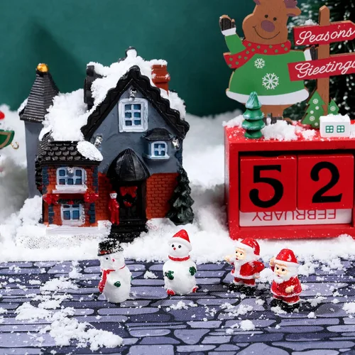Miniatura 5 de Marspark Accesorios de pueblo navideño de 5 x 50 pulgadas, tapete de calle en miniatura de Navidad, decoración de calle y nieve para paisaje pequeño