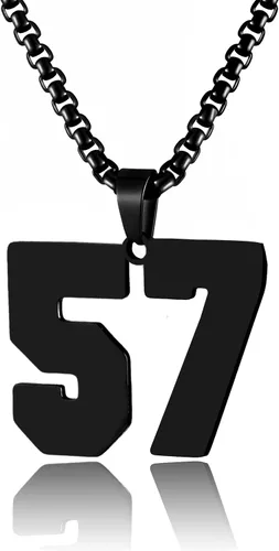 Miniatura 184 de Collar de Número Dorado para Hombre, Cadena de Acero Inoxidable con Colgante de Número para Atletas, Joyería Deportiva Personalizada para Niños