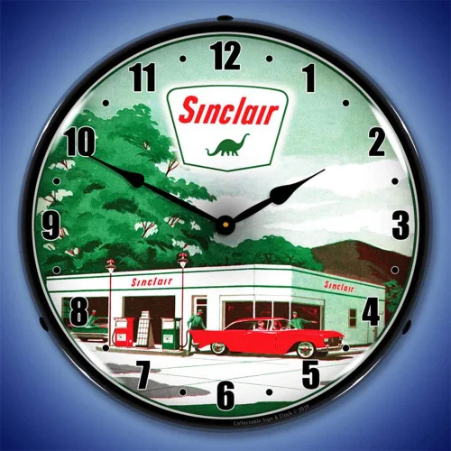 Miniatura 2 de Sinclair - Reloj de pared con 2 luces LED, estilo retro, vintage, iluminado, 14 pulgadas
