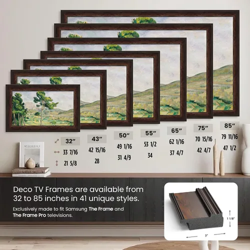 Miniatura 5 de Burlwood - Marco de TV Premiere Deco de 32 pulgadas, compatible solo con televisores Samsung The Frame