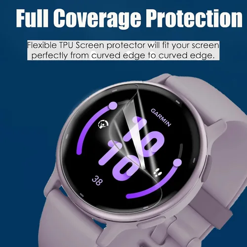 Miniatura 4 de Lamshaw Protector de pantalla compatible con Garmin vivoactive 5, [6 unidades] Película transparente de TPU de cobertura completa compatible