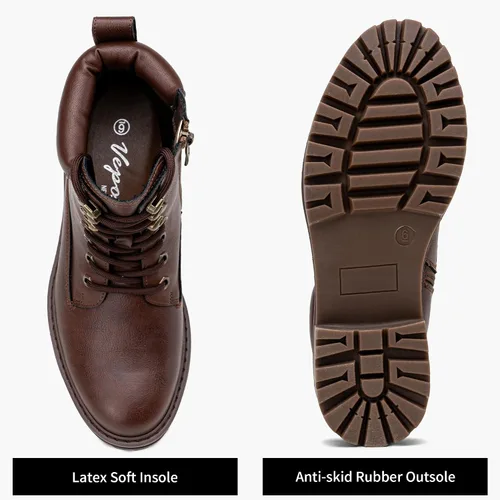 Miniatura 4 de Vepose Botines de mujer 9609 para mujer, botines de combate con cordones para mujer 2.0