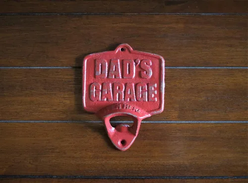 Miniatura 2 de Dad's Garage Wall Mounted Beer Bottle Opener Colonial Red or Pick Color Cast Iron