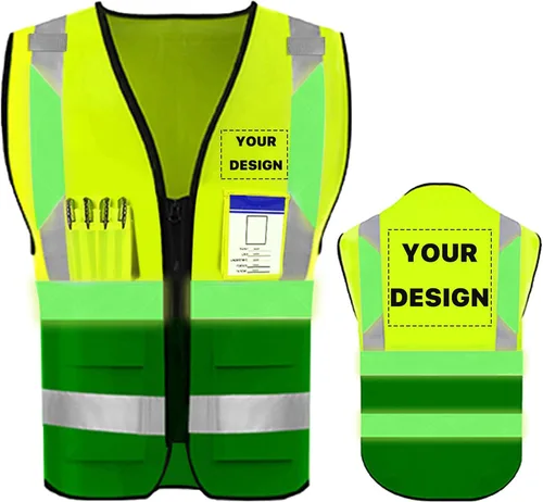 Miniatura 23 de Chaleco de seguridad de alta visibilidad reflectante, personaliza tu logotipo, ropa de trabajo de seguridad con tiras reflectantes y bolsillos A