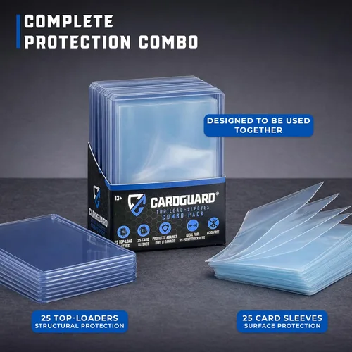 Miniatura 2 de CARDGUARD Cargadores superiores regulares transparentes de 3 x 4 pulgadas para tarjetas con mangas, 25 unidades, protección premium duradera y sin
