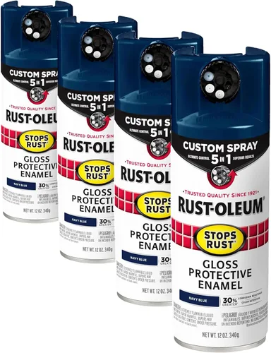 Miniatura 122 de Rust-Oleum 376855 - Pintura en aerosol antióxido personalizada 5 en 1, 12 onzas, color negro mate, (paquete de 1)