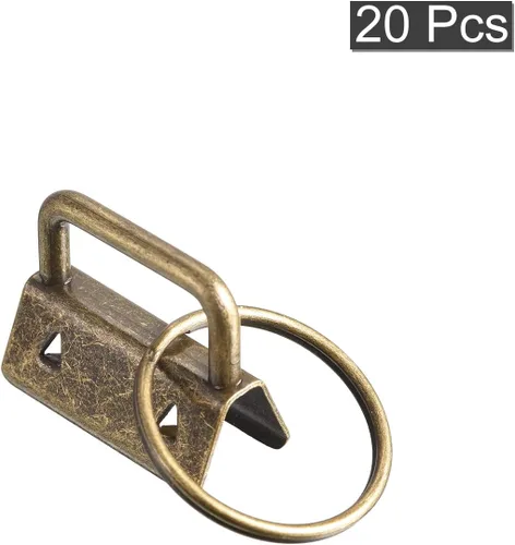 Miniatura 3 de uxcell 20 piezas de accesorios para llavero de 1.024 in/1 pulgada con llavero para correas de bolsa, pulseras, cordones, bronce oscuro