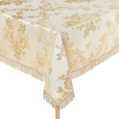 Miniatura 10 de Violet Linen Majestic Damask - Mantel con diseño de damasco, color beige, 54 x 72 pulgadas, rectangular