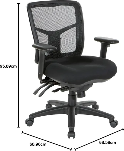 Miniatura 10 de Asiento de respaldo alto Office Star ProGrid con brazos ajustables y deslizador de asiento multifunción, Metal, Negro
