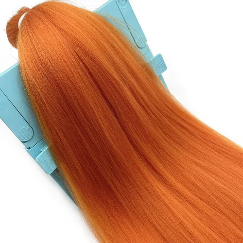 Miniatura 4 de Cabello para Trenzar Naranja Jengibre Pre-Estirado Kanekalo Cabello para Trenzar Pre-estirado 26 pulgadas Extensiones de Cabello Sintético