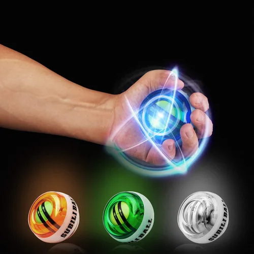 Miniatura 6 de Power Wrist Ball AUTO Start Gyro Ball with LED Lights Forearm Exerciser Wrist Strengthener for Strengthening Muscle and Bones Azul y blanco