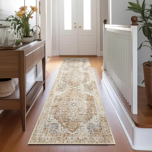 Miniatura 80 de jinchan Alfombra de Área 2x3 pies Alfombra Vintage de Entrada Lavable Bohemia Tapete Interior para Puerta Medallón Floral Tapete Pequeño para Puerta