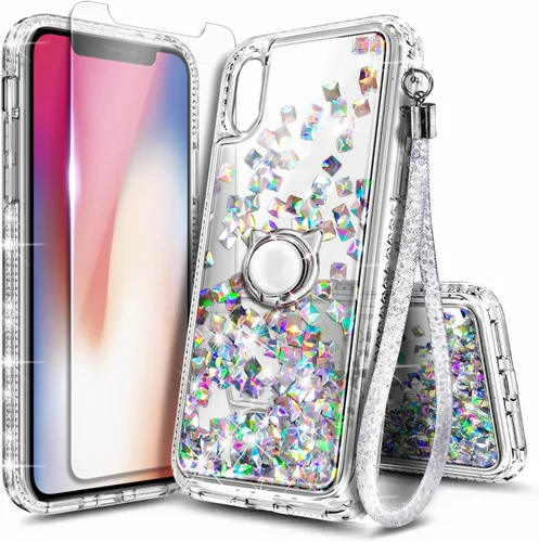 Miniatura 40 de NGB Diseñada para Funda de Teléfono iPhone 11, Morado/Azul Funda Bonita con Purpurina Líquida Brillante para Mujeres Niñas Niños con Protector