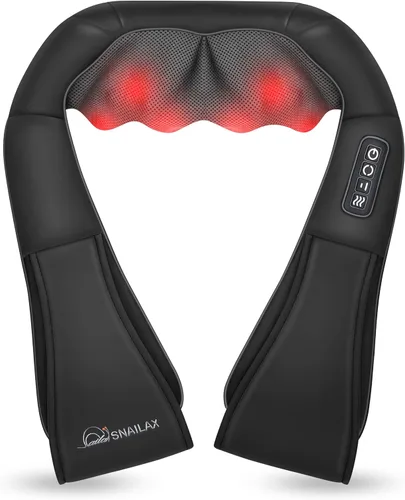 Masajeador de cuello y hombros de Snailax, masaje Shiatsu con calor para el automóvil, la oficina o casa, SL632