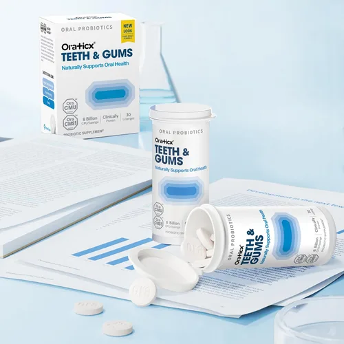 Miniatura 8 de OraTicx - Probióticos orales para dientes y encías, sabor a uva, 30 unidades, 1 paquete Clinically Studied Probiotic, Supports Teeth & Gums at
