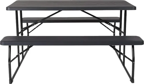 Miniatura 9 de Flash Furniture Insta-Fold - Mesa de picnic plegable de grano de madera blanca para adultos, mesa plegable de 4.5 pies