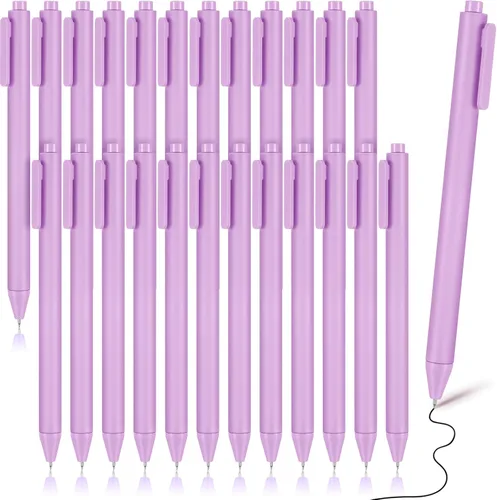 Miniatura 8 de Cholemy Paquete de 24 bolígrafos retráctiles en masa, bolígrafos de tinta de gel en colores pastel, punta fina de 1/64 de pulgada (0.5 mm), tinta