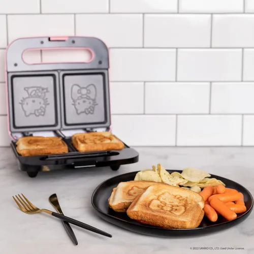 Miniatura 3 de Uncanny Brands Hello Kitty Máquina para Sándwiches de Queso a la Parrilla - Prensa Panini y Parrilla Compacta para Interiores