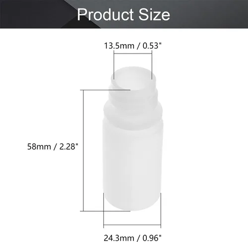 Miniatura 2 de Othmro 5 recipientes de plástico de 0.5 onzas, botellas de reactivo químico de laboratorio, botellas de almacenamiento sólido líquido de boca