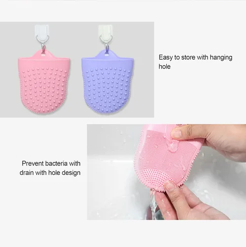 Miniatura 9 de Coolnice Cepillo de limpieza – Cepillos faciales de silicona para limpieza y exfoliación, guantes de masaje corporal, limpiador facial, almohadilla