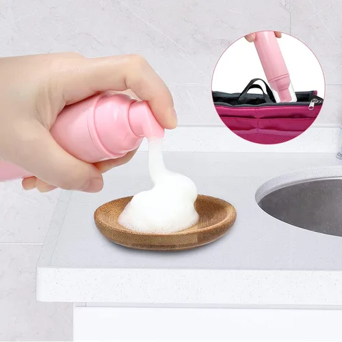 Miniatura 4 de Paquete de 35 botellas de bomba de espuma de 2 onzas, botellas de viaje transparentes recargables de 0.1 fl oz para jabón de manos, champú