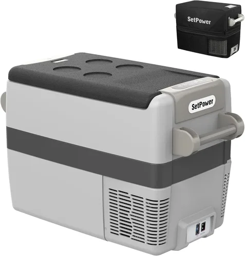 Setpower AJ40 refrigerador portátil con cubierta de 42 cuartos, enfriador eléctrico de 12 voltios, refrigerador para auto, para camión, furgoneta,