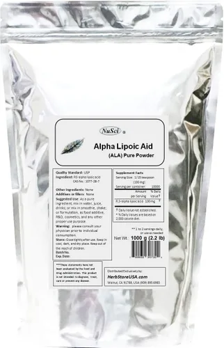 Miniatura 2 de Polvo de ácido alfa lipoico puro ALA RS- (250 gramos (8.8 oz))