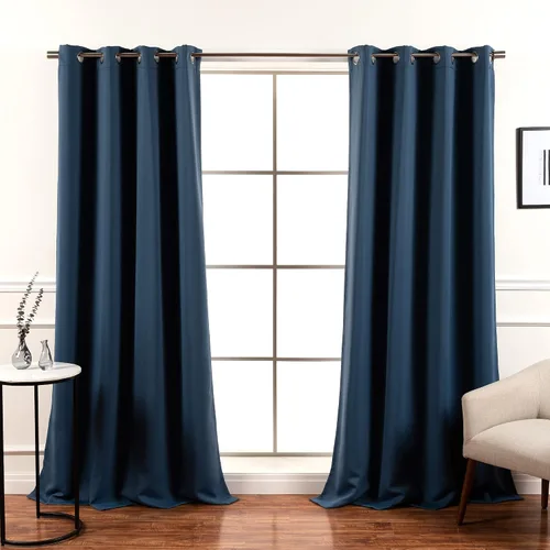 Miniatura 29 de Best Home Fashion Paneles de cortinas opacas con aislamiento térmico de alta calidad para tratamiento de ventanas, para dormitorio, acero inoxidable
