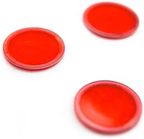 Miniatura 2 de Paquete de 300 fichas de bingo insertadas de metal, elige entre 4 colores Rojo