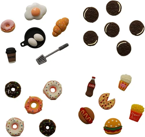 Miniatura 2 de Botones Galore - Juego de adornos con parte trasera plana, 25 resinas para alimentos y 75 accesorios, 100 piezas
