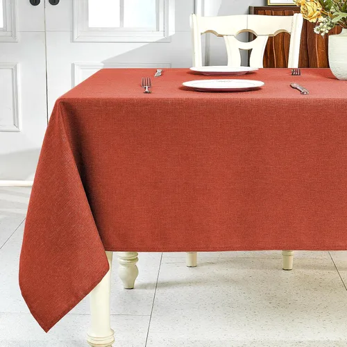 Miniatura 20 de IVAPUPU Mantel de Lino Texturizado para Mesa Rectangular - Mantel de Tela Impermeable Rectangular Sin Arrugas Limpiable Cubierta de Comedor