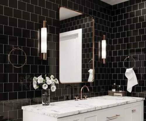 Miniatura 8 de Tenedos - Caja de 10 piezas para azulejos de cerámica brillantes de 4 1/4 pulgadas, para pared de baño y cocina, acabado brillante, aspecto clásico
