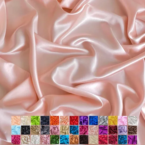 Miniatura 27 de Yard - Tela de satén sedosa elástica de alta calidad - Tela para vestidos y faldas - Suave como la seda, brillo metálico, ideal para bodas y diseño