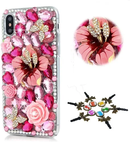 Miniatura 14 de Funda brillante compatible con Samsung Galaxy S20 FE 5G – Elegante funda 3D hecha a mano con diseño de diamantes de imitación de rosas, rosas