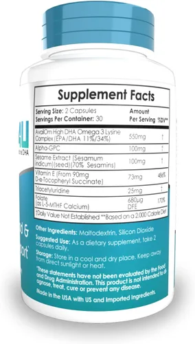 Miniatura 2 de Nootropics Depot Cápsulas OmegaTAU Uridina mejorada + DHA