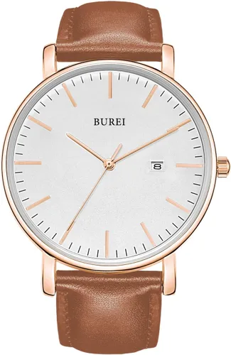 Miniatura 17 de BUREI Relojes de pulsera para hombre, relojes minimalistas de moda, analógicos de cuarzo, impermeables para hombres