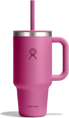 Miniatura 65 de Hydro Flask Vaso de Viaje con Asa, Tapa y Pajita - Acero Inoxidable Aislado en 24 Oz Aloe