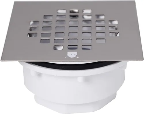 Miniatura 7 de 2" Sch 40 Drenajes de ducha de PVC con cubierta cuadrada de 4-1/4" en cromo pulido