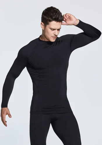 Miniatura 5 de TSLA - paquete de 1 o 2 camisas térmicas de compresión de manga larga para hombre cuello alto falsocuello de tortuga para deportes invierno