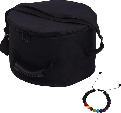 Estuche de transporte para cuenco cantante, bolsa acolchada negra de 12 pulgadas, soporte para cuenco de sonido, bolsa de cuenco de cristal para