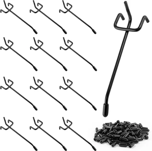 Miniatura 6 de 100 ganchos para tablero de clavijas de 4 pulgadas, gancho de acero inoxidable, organizador de herramientas para tablero de clavijas de garaje