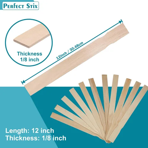 Miniatura 3 de Perfect Stix - PAINT12-100 - Palillos agitadores de madera de 12 pulgadas de longitud (paquete de 100)