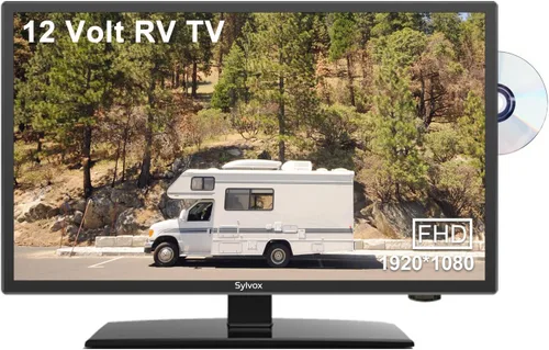 SYLVOX Televisor de 12 V de 24 pulgadas, 1080P RV TV de 12 voltios DC alimentado por HD (ATSC), sintonizador integrado de HDTV (ATSC), reproductor