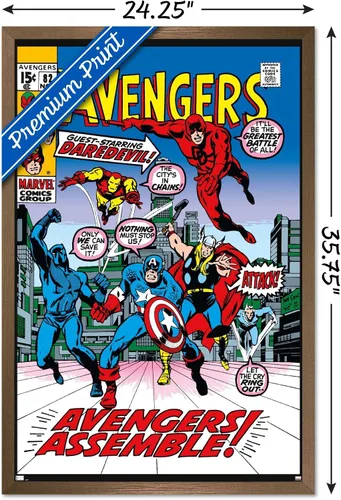 Miniatura 3 de Trends International Marvel Comics - Póster de pared de Avengers #82 Versión con marco de bronce