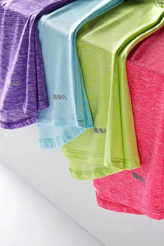 Miniatura 6 de Paquete de 4 camisetas atléticas para niñas jóvenes, camisetas de manga corta Dry Fit, ropa deportiva para niños y adolescentes