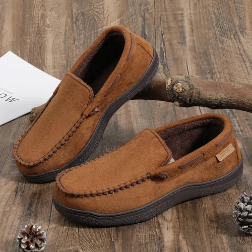 Miniatura 6 de Zigzagger - Pantuflas estilo mocasín de microgamuza y espuma viscoelástica, para hombre