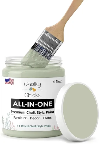 Miniatura 21 de Chalky Chicks - Pintura mate a la tiza, no requiere lijado, 4 onzas líquidas, color gris oscuro (Gun Metal Gray), para muebles, pintura sin Gris