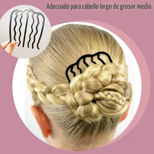 Miniatura 5 de 7 piezas de peines laterales de metal para el cabello, pinza de horquilla con dientes, alfiler para el cabello, clavos para peinado de moño, peines